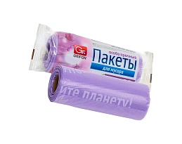 Мешки для мусора 35 л, ароматизированные, сиреневые, в рулоне 20 шт., ПНД, 12 мкм, 560х530 мм, GRIFON Полевые Цветы, 100-034 в Москве