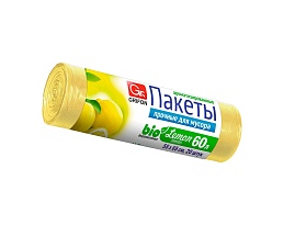 Мешки для мусора 60 л, ароматизированные, Лимон, желтые, в рулоне 20 шт., ПНД, 9 мкм, 650х550 мм, GRIFON Aroma, 101-023 Li в Москве