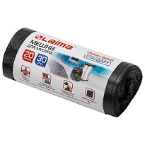 Мешки для мусора 20 л, черные, в рулоне 30 шт., ПНД, 8 мкм, 500х450 мм, LAIMA, 601376 в Москве