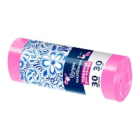Мешки для мусора 30 л, розовые, в рулоне 30 шт., ПНД, 8 мкм, 560х480 мм, Узоры Чистоты, МУ3605 (ММЭ-30роз) в Москве