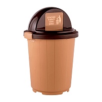 Мусорный бак с крышкой - клавишей 105 л бежевый 105 бежевый в Москве