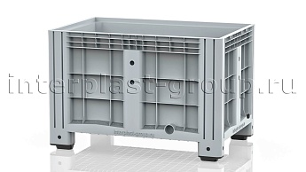 Контейнер iBox сплошной на ножках с пробкой 1 дюйм серый в Москве