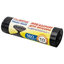 Мешки для мусора 160 л, черные, в рулоне 10 шт., ПВД, 30 мкм, 1200х900 мм, LAIMA ULTRA, 607694 в Москве