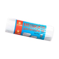 Мешки для мусора 120 л, белые, рулон 10 шт., ПНД, 12 мкм, 1100х690 мм, Эконом, МЭ2622 (МНЭ 120-10б) в Москве