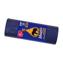 Мешки для мусора 240 л, синие, рулон 10 шт., ПВД 36 мкм, 1350х900 мм, Уфа Пак, МВ1854 (МВ 240-10с) в Москве