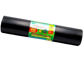 Мешки для мусора 280 л, ароматизированные, черные, в рулоне 10 шт., ПВД 110 мкм, 1400х930 мм, Добрыня, Dob28010black в Москве