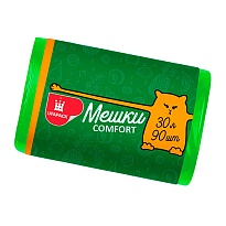 Мешки для мусора 30 л, зеленые, в рулоне 90 шт., ПНД, 6 мкм, 560х480 мм, Comfort, М4268 в Москве