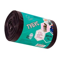 Мешки для мусора 12 л, черные, в рулоне 30 шт., ПНД, 6 мкм, 550х320 мм, Концепция Быта Tubus, 604936 в Москве