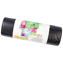 Мешки для мусора 220 л, черные, в рулоне 10 шт., ПВД, 29 мкм, 1100х830 мм, Концепция Быта ЭкоДом, 604924 в Москве