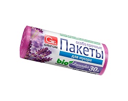 Мешки для мусора 30 л, ароматизированные, Лаванда, сиреневые, в рулоне 20 шт., ПНД, 9 мкм, 560х530 мм, GRIFON Aroma, 101-020 La в Москве