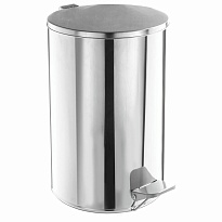 Ведро для мусора с педалью, усиленное, ТИТАН, 10 л, кольцо под мешок, нержавеющая сталь, хром в Москве